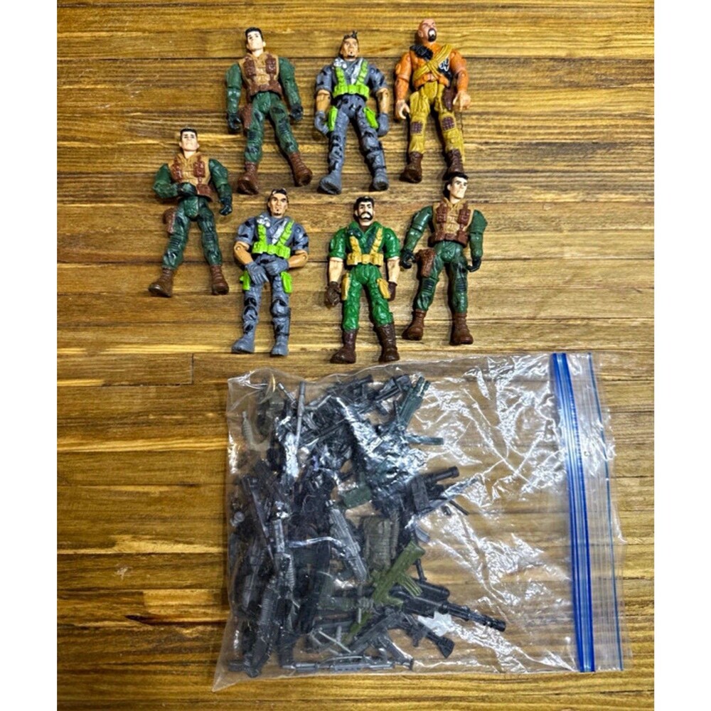 Mixed Lot Military Soldier Action Figures 7 Pack w/ Accessories Loose Unboxed